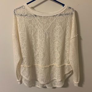 Free people Lace long sleeve top